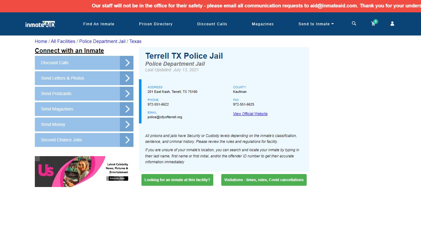 Terrell TX Police Jail & Inmate Search - Terrell, TX