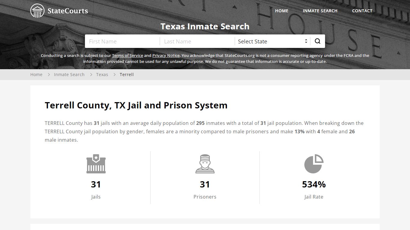 Terrell County, TX Inmate Search - StateCourts